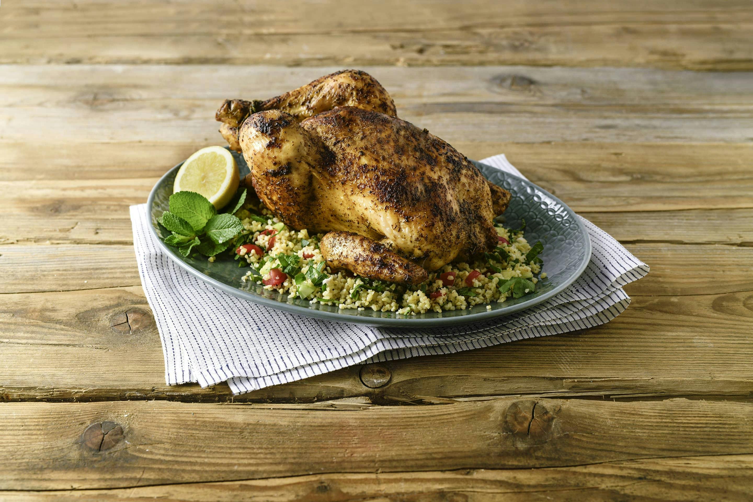 Grill-Gefluegel Huhn mit taboule