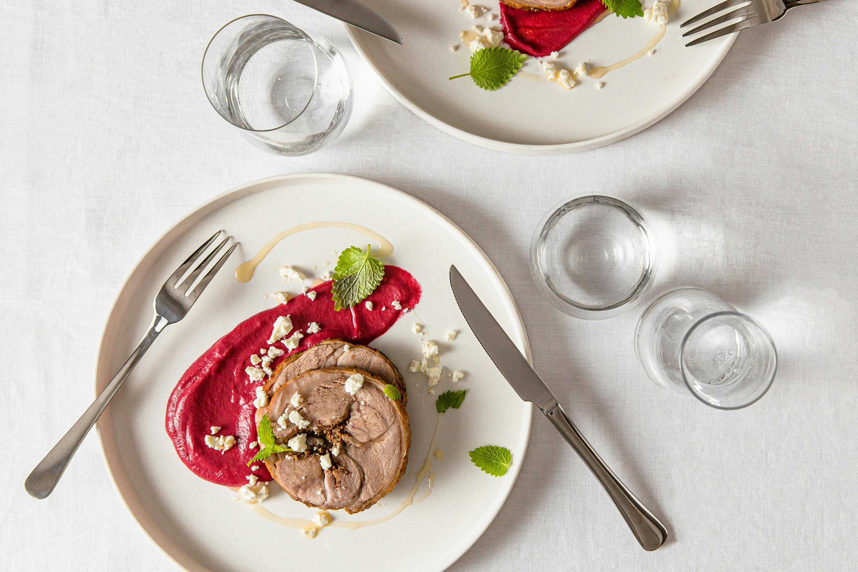 27 Peppery Lamb Shoulder With Beet Puree